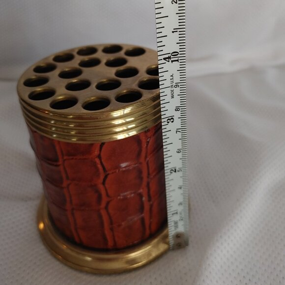 Vintage Faux Alligator Skin Pencil Caddy Pen Holder 1960s - Picture 5 of 6